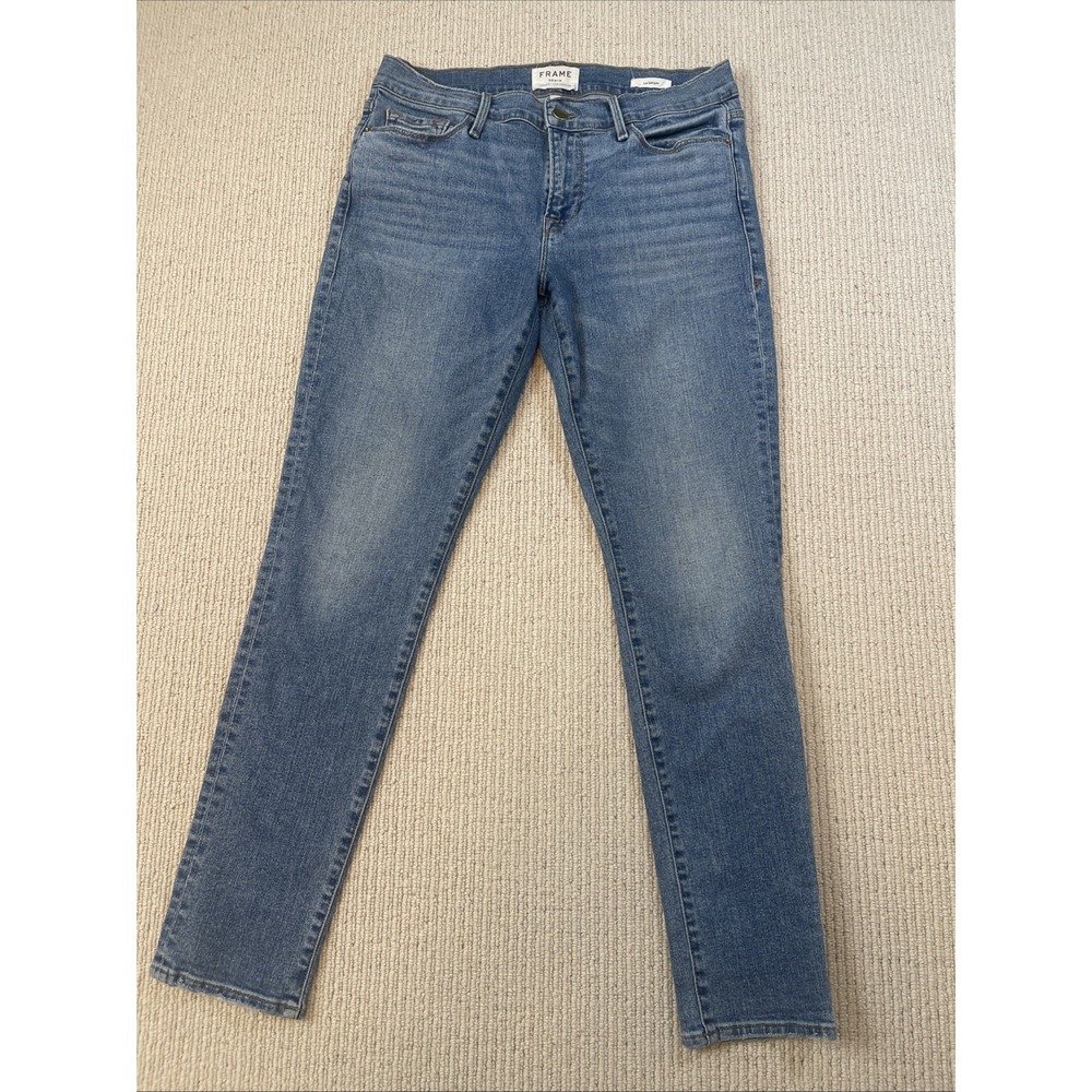 Frame Jeans Womens 28 La Garcon Slim Fit Straight Leg Stretch Denim Boho